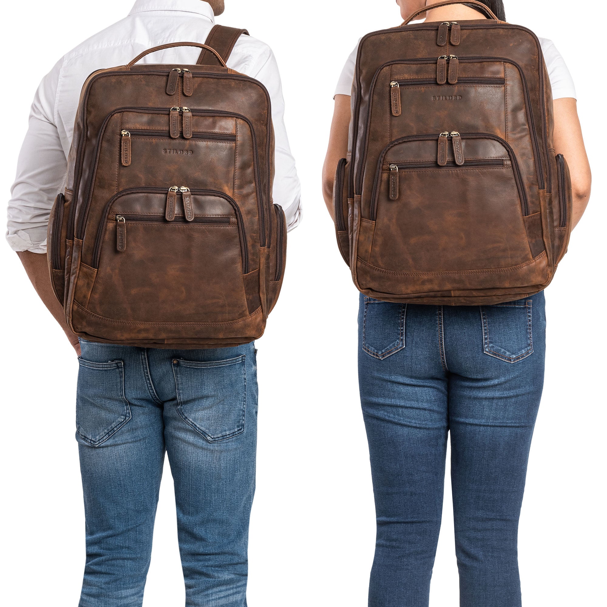 Leder Business Rucksack Herren