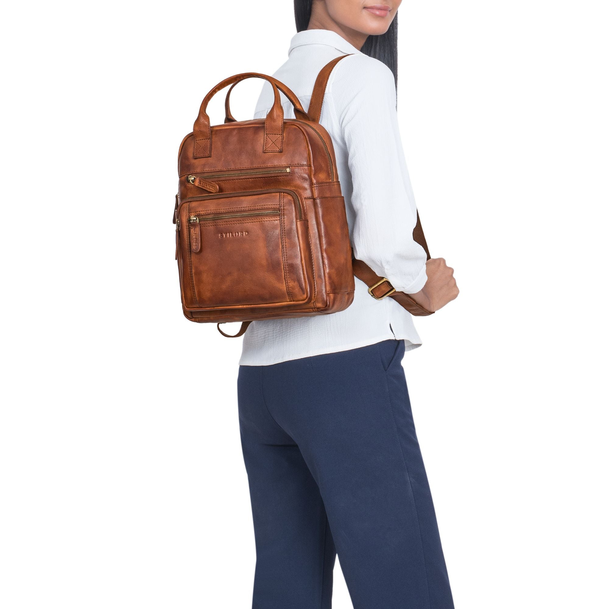 Damenrucksack Leder klein braun