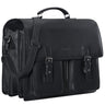 "Anton" XL Leren Aktetas Met 15.6 Inch Laptopvak Opsteekbaar Verbeterd