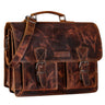 "Jeffrey" Grote Leren Leraarstas Vintage Aktetas Met 15.6" Schoudertas