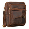 "Ryan" Kleine Leren Crossbody Tas Heren Vintage Schoudertas Omhangen