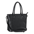 Gross Schultertasche Damen Leder schwarz