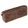 "Spencer" Leren Etui Vintage Met Rits Pennenzak Organizer En Tasje