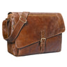 B-Stock "Merlin" Vintage Leren Schoudertas Dames Heren