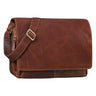 "Tom" Leren Schoudertas Vintage 15 Inch Laptop Voor Werk Studie En Uni