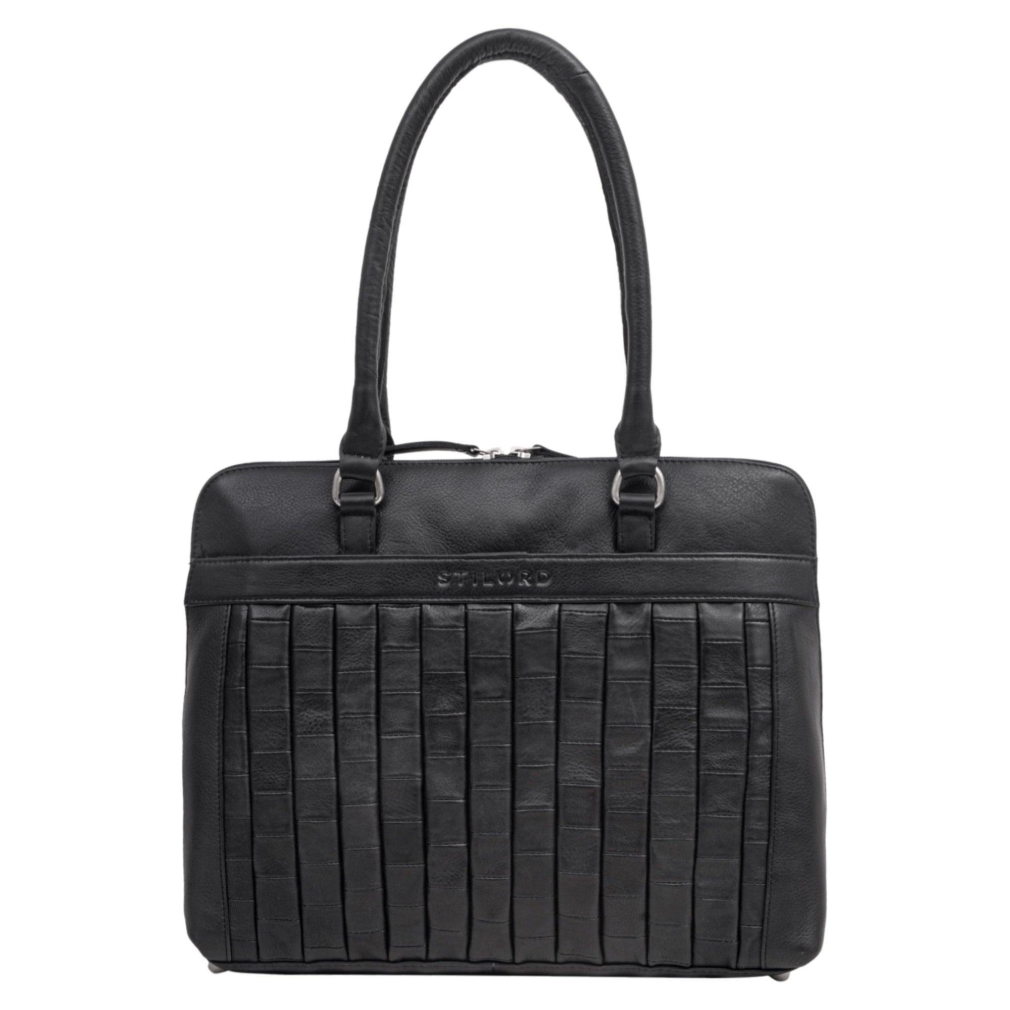Schwarze Damen Echtledertasche zum Ausgehen
