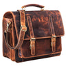 B-Stock "Andro" leraar aktetas leder vintage
