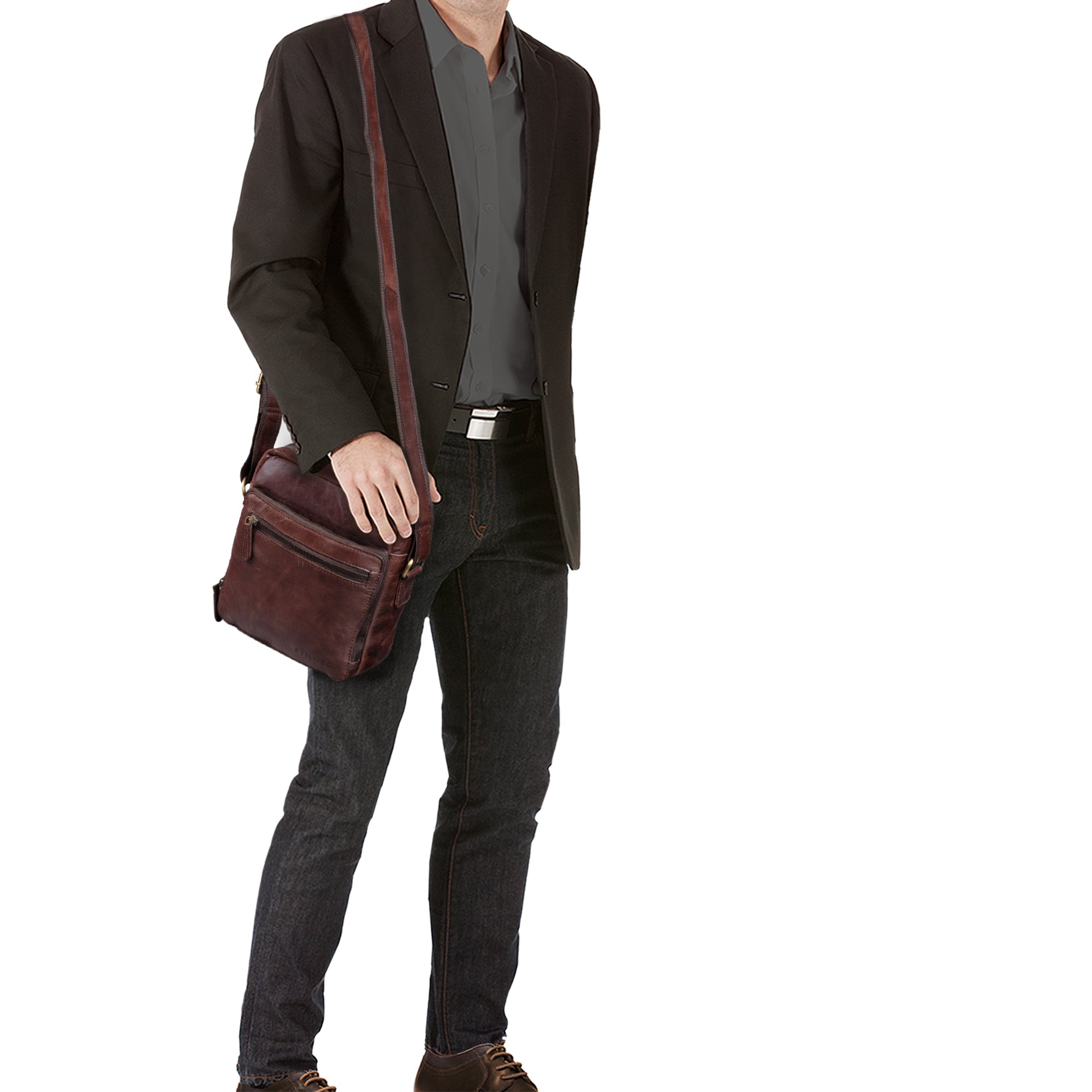 Herrentasche klein Leder braun