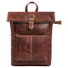 "Niagara" Leren Rolltop Rugzak Dames voor 13,6 Inch Laptop en DIN A4 Documenten