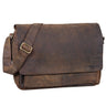 B-Stock "Lonzo" vintage schoudertas echt buffelleer