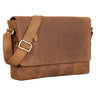 "Davis" Leren Messenger Tas 13 Inch Laptop Vintage Schoudertas Heren