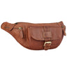Vintage Leder Bauchtasche Damen cognac braun