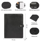 leather document folder a4 men black