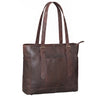 "Solaya" Damestas Shopper Leer Groot met Laptopvak 15,6 Inch