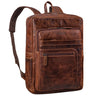 "Gilbert" Grote Leren Rugtas Mannen & Vrouwen voor Laptop 15 - 16 Inch