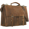 "Detroit" XL Leren Aktetas Heren met Laptopvak 16 Inch Vintage