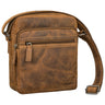 "Kony" Vintage Schoudertas voor Heren in Leder Robuuste Kleine Messenger Bag