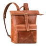 "Melvin" Grote Heren Rolltop Rugzak van Echt Leer met Laptopvak voor 16–17 inch