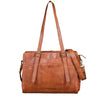 "Michelle" Grote Leren Shopper Dames met Twee Flessenhouders & 15,6 - 16 Inch Laptopvak